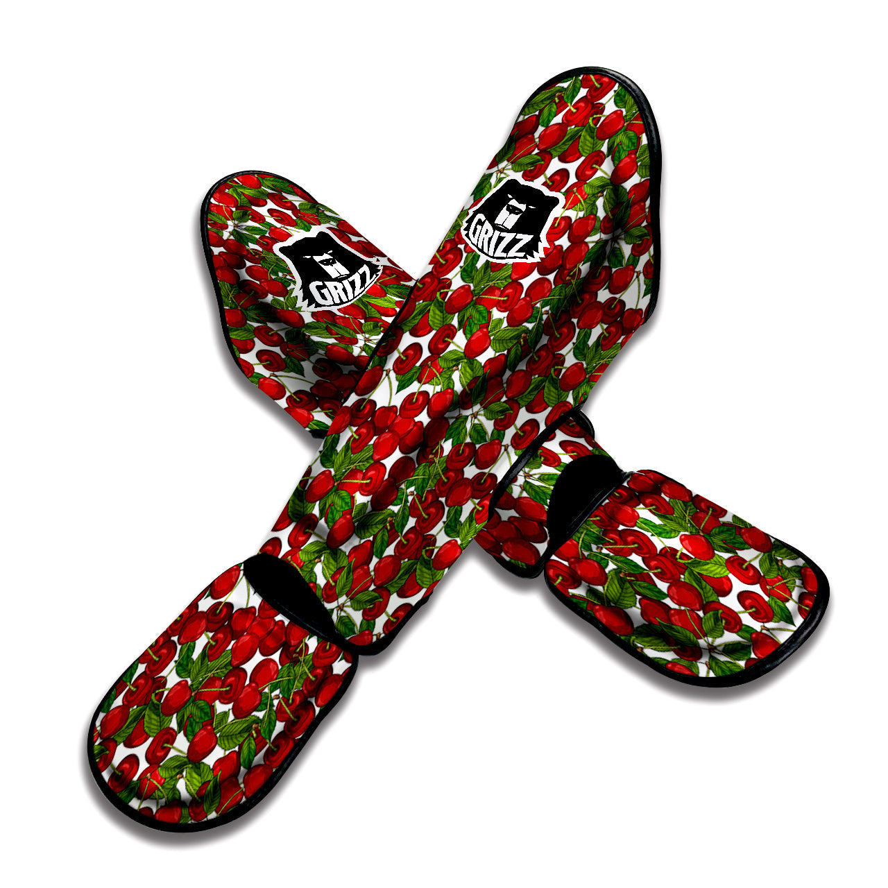 Fruit Cherry Print Pattern Muay Thai Shin Guards-grizzshop