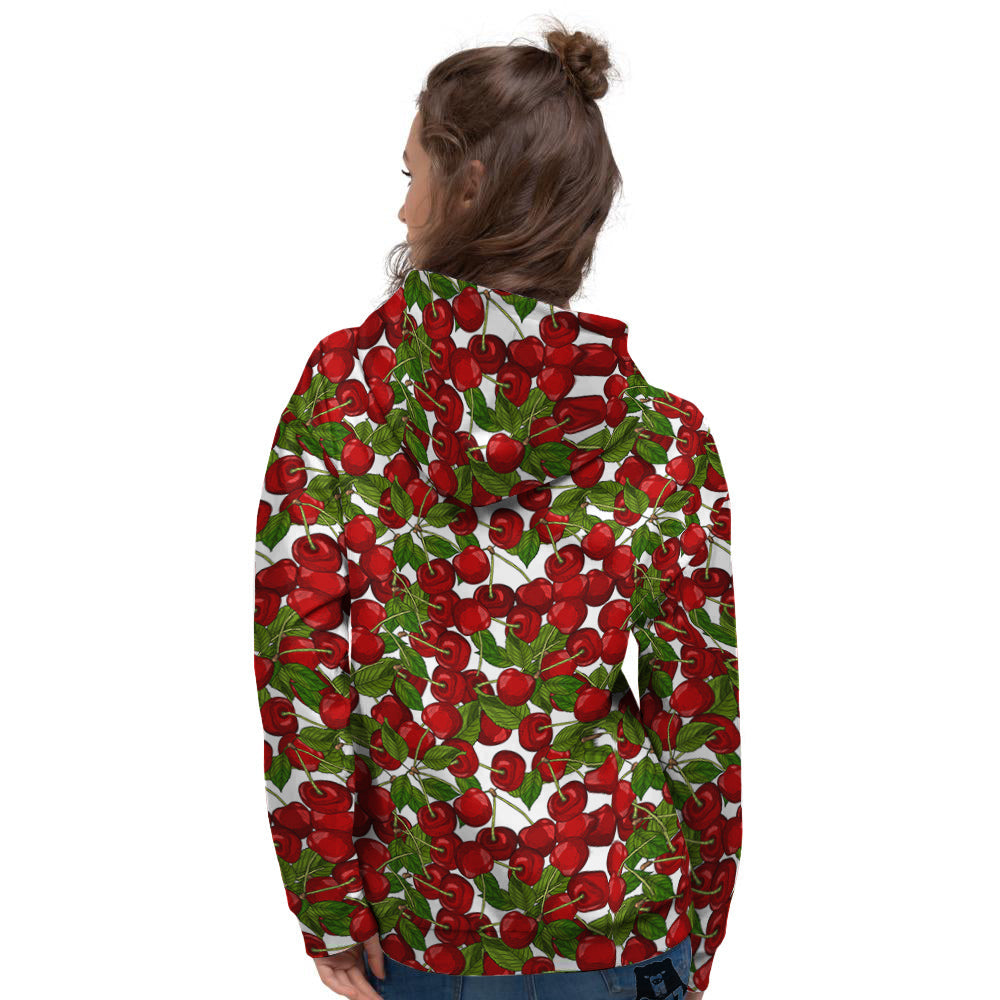 Fruit Cherry Print Pattern Women's Hoodie-grizzshop