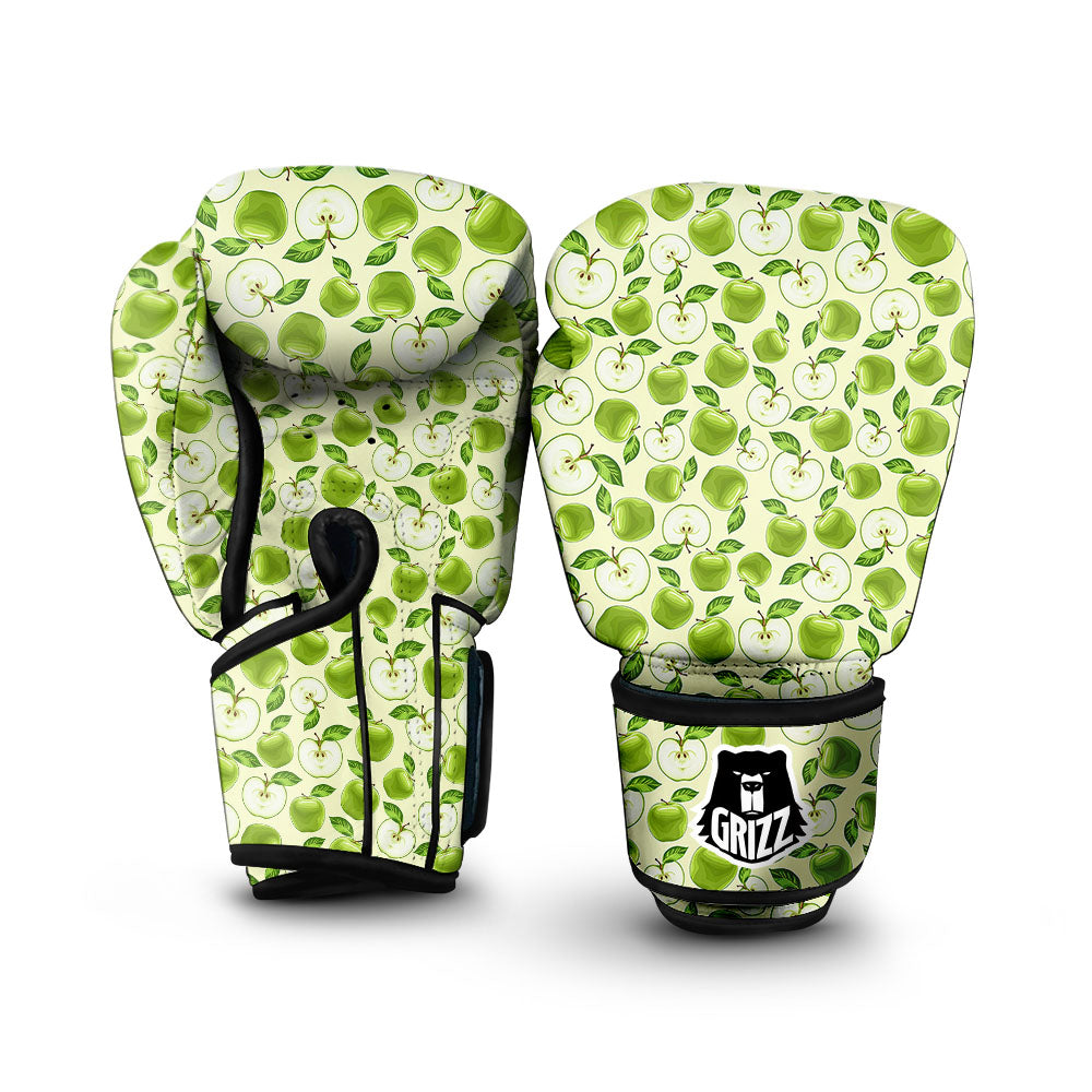 Fruit Green Apple Print Pattern Boxing Gloves-grizzshop