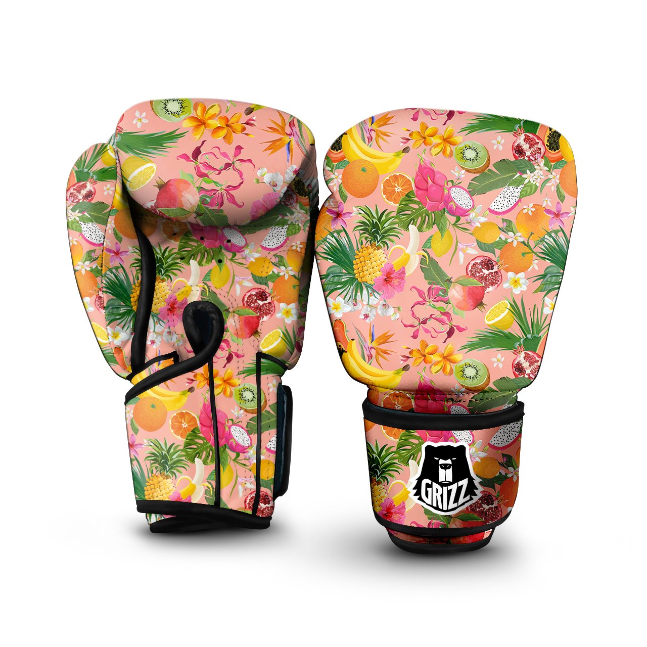 Frangipani Yellow Print Pattern Boxing Gloves