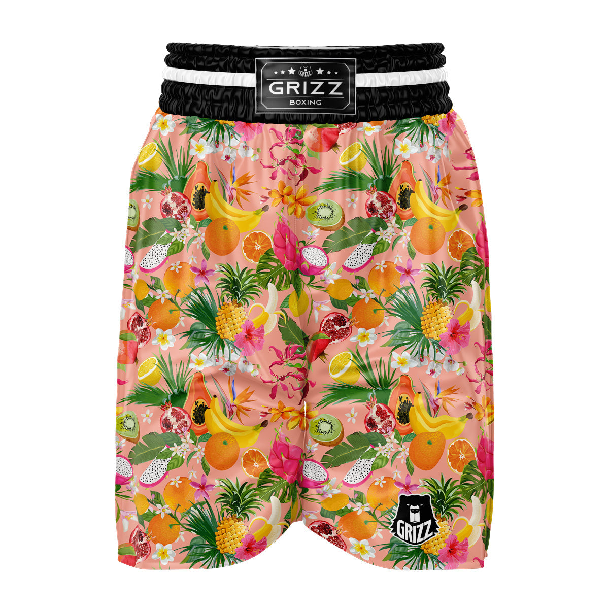Fruit Leaf Tropical Print Pattern Boxing Shorts-grizzshop