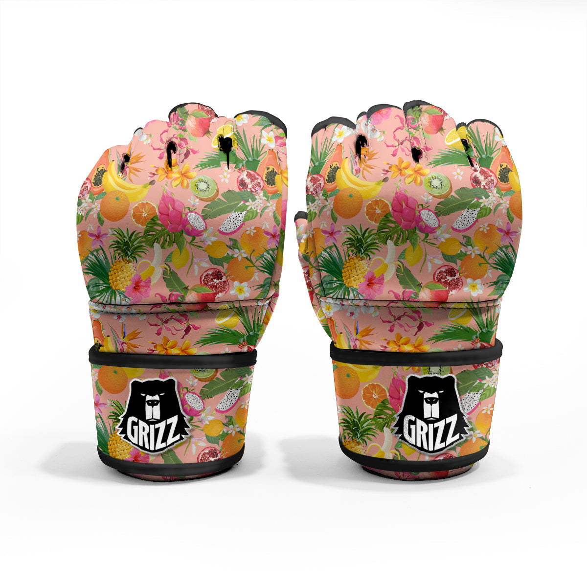 Fruit Leaf Tropical Print Pattern MMA Gloves-grizzshop