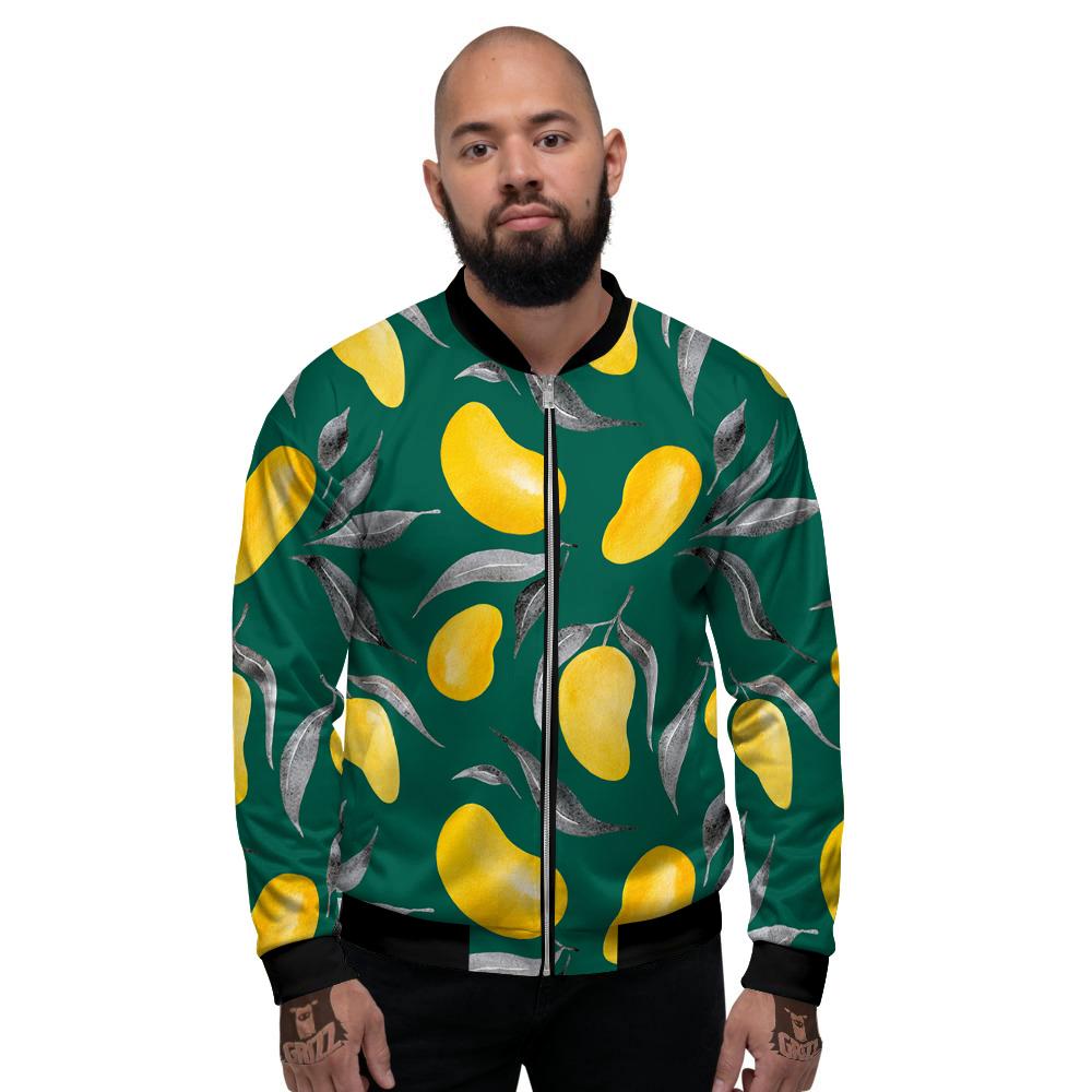 Fruit Mango Yellow Print Pattern Men's Bomber Jacket-grizzshop