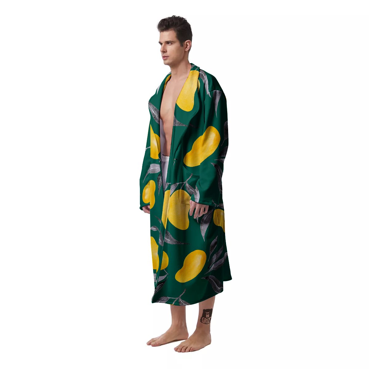 Fruit Mango Yellow Print Pattern Men's Robe-grizzshop