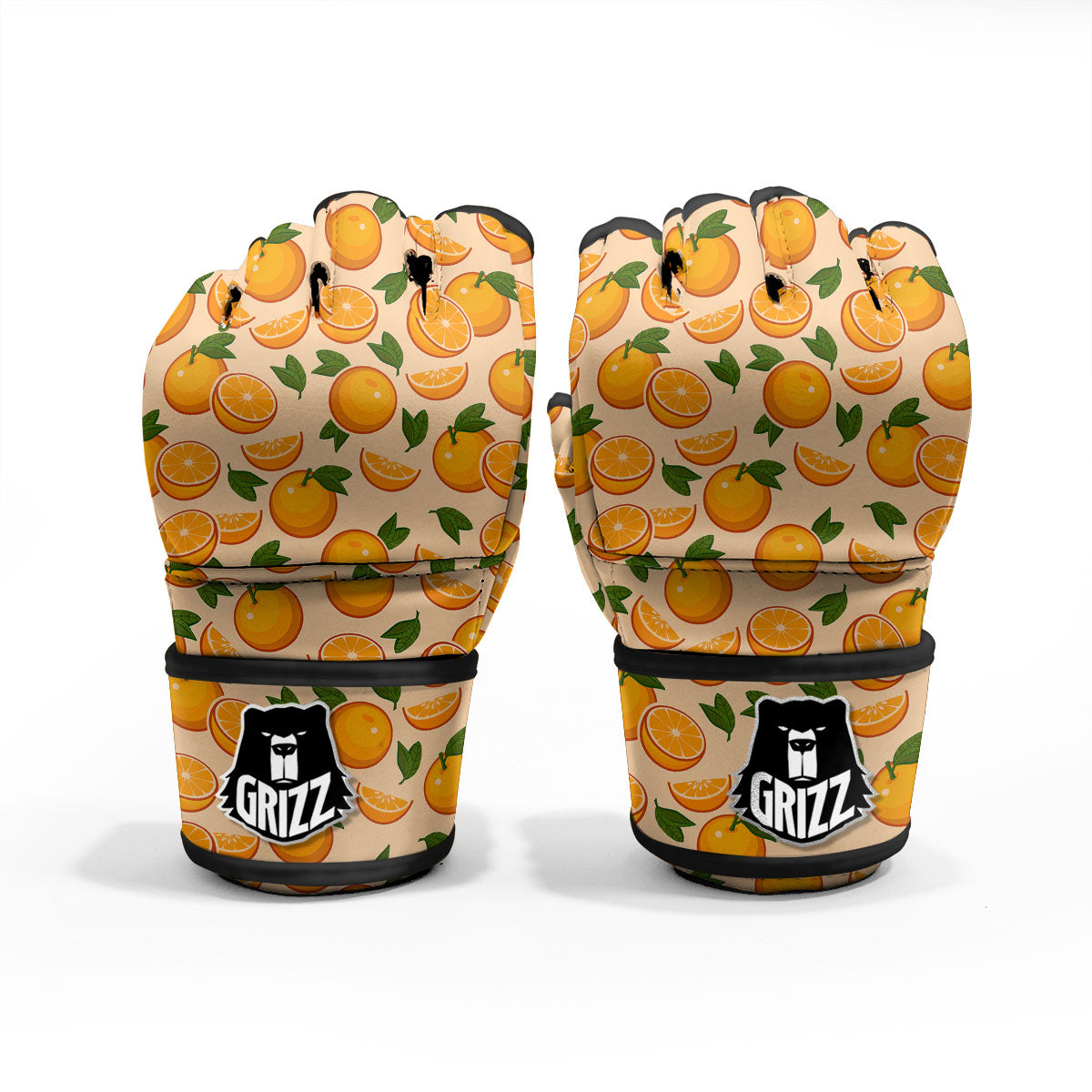Fruit Orange Print Pattern MMA Gloves-grizzshop