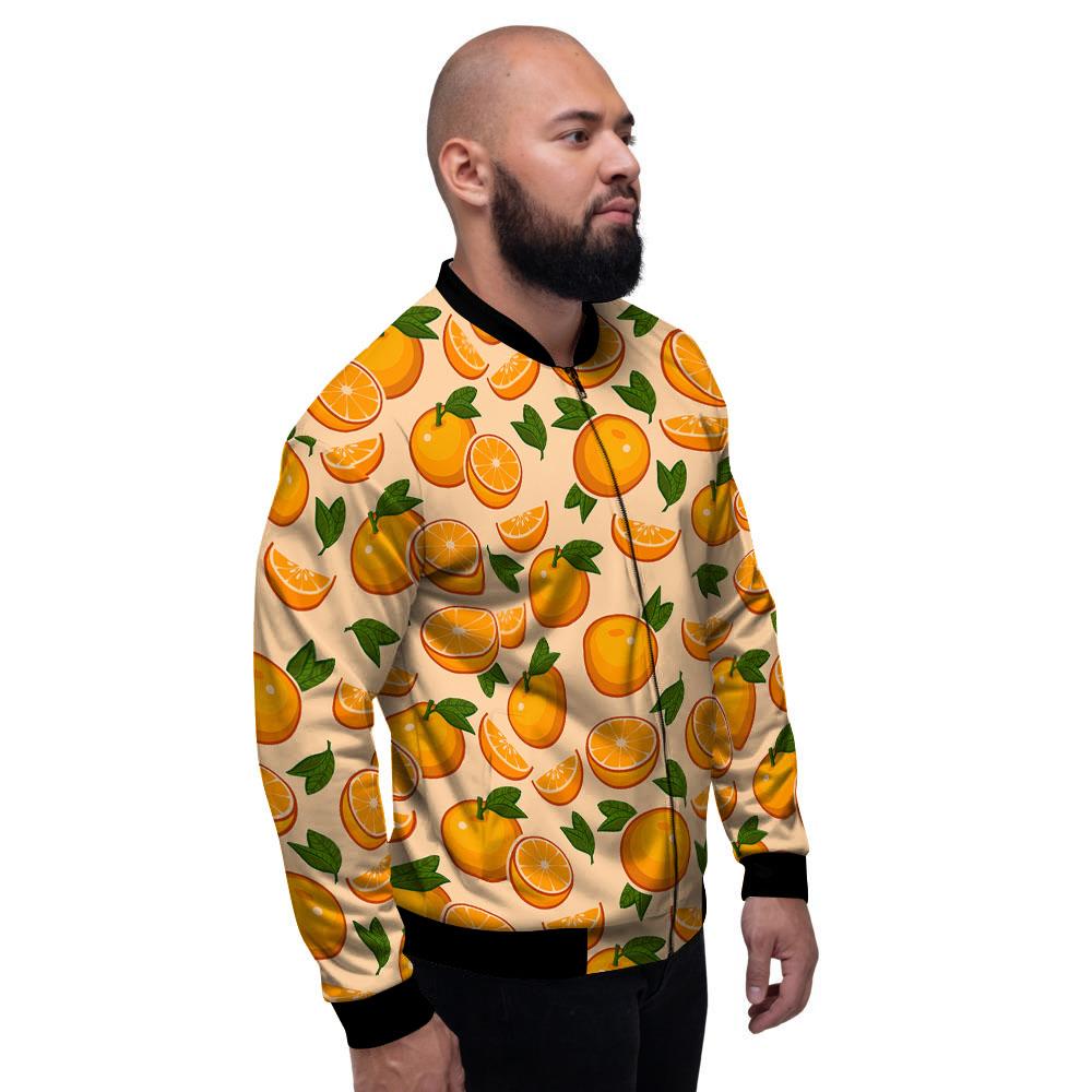 Fruit Orange Print Pattern Men's Bomber Jacket-grizzshop