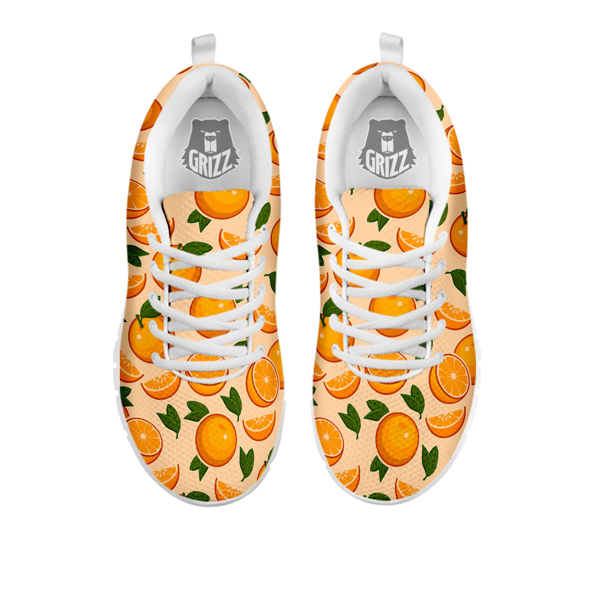 Fruit Orange Print Pattern White Sneaker-grizzshop