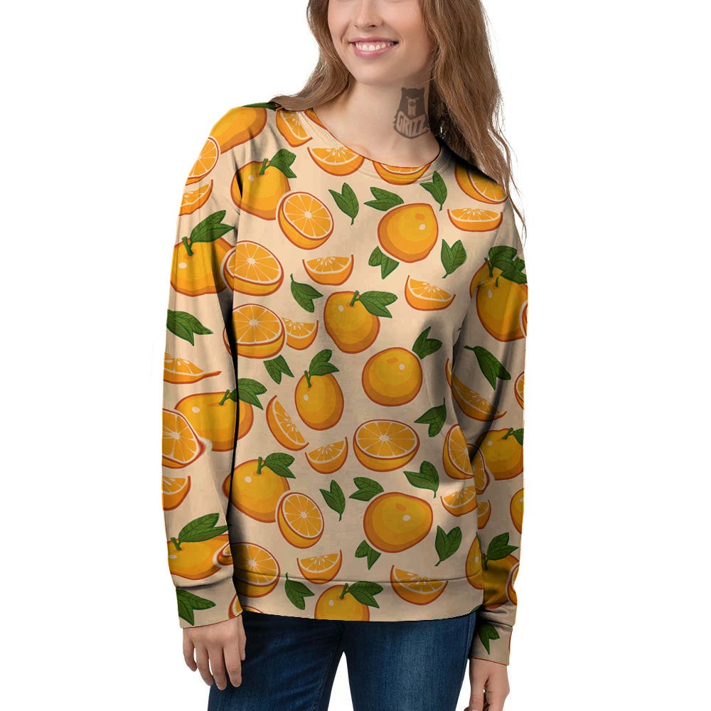 Fruit Orange Print Pattern Women's Sweatshirt-grizzshop