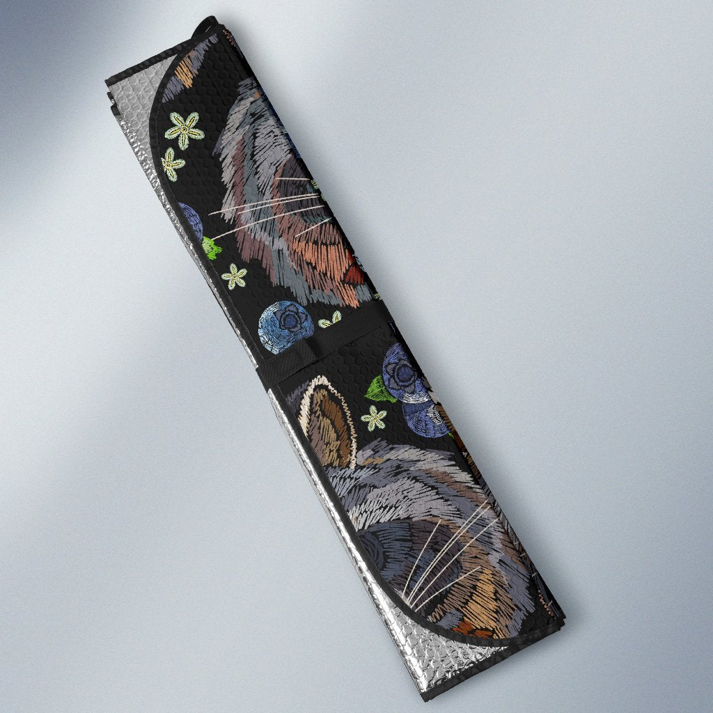 Fruit Raccoon Pattern Print Car Sun Shade-grizzshop