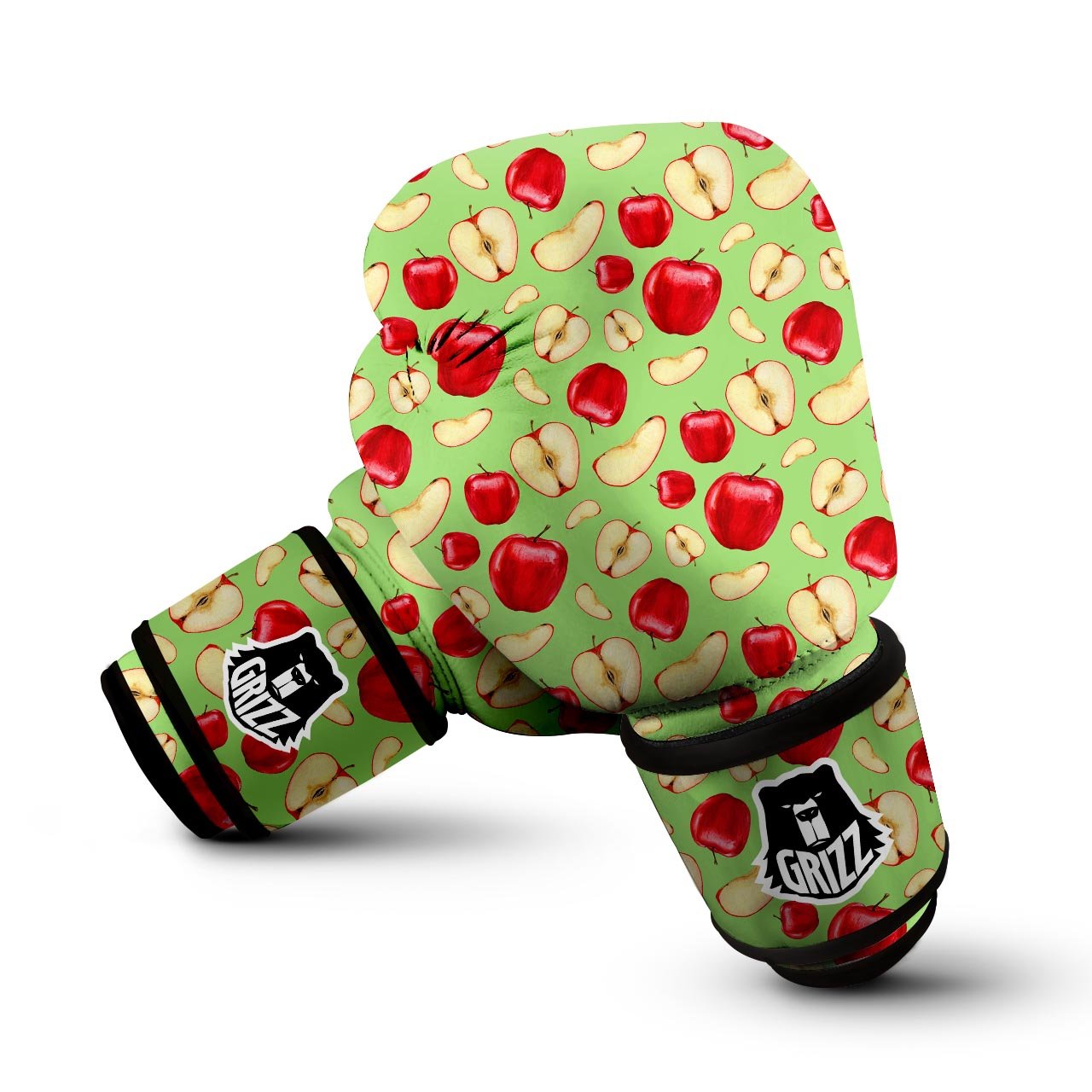 Fruit Red Apple Print Pattern Boxing Gloves-grizzshop