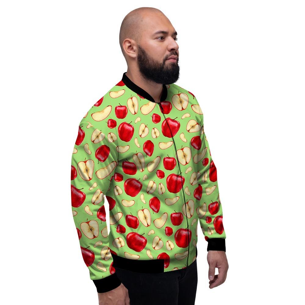 Fruit Red Apple Print Pattern Men's Bomber Jacket-grizzshop