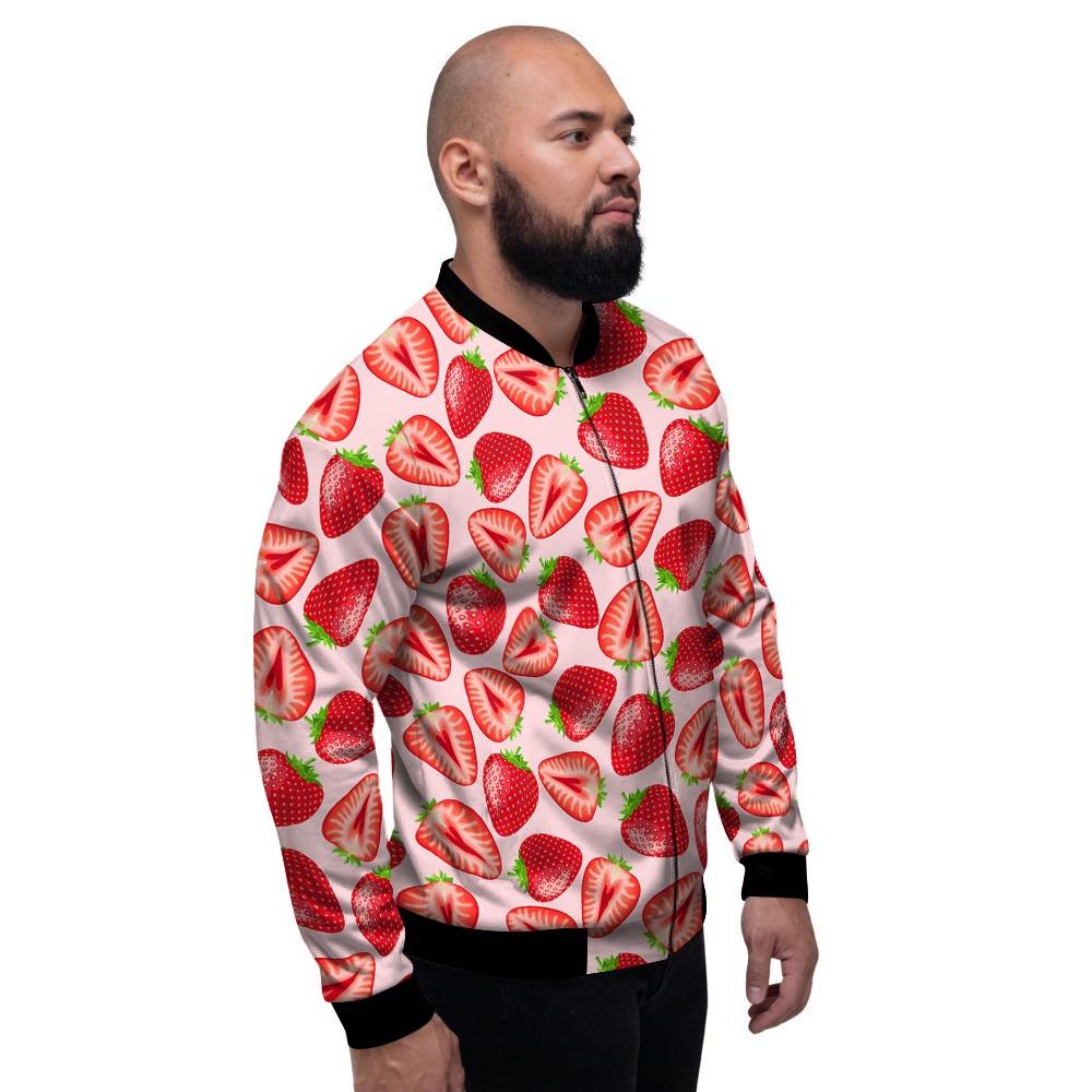 Fruit Strawberry Print Pattern Men's Bomber Jacket-grizzshop