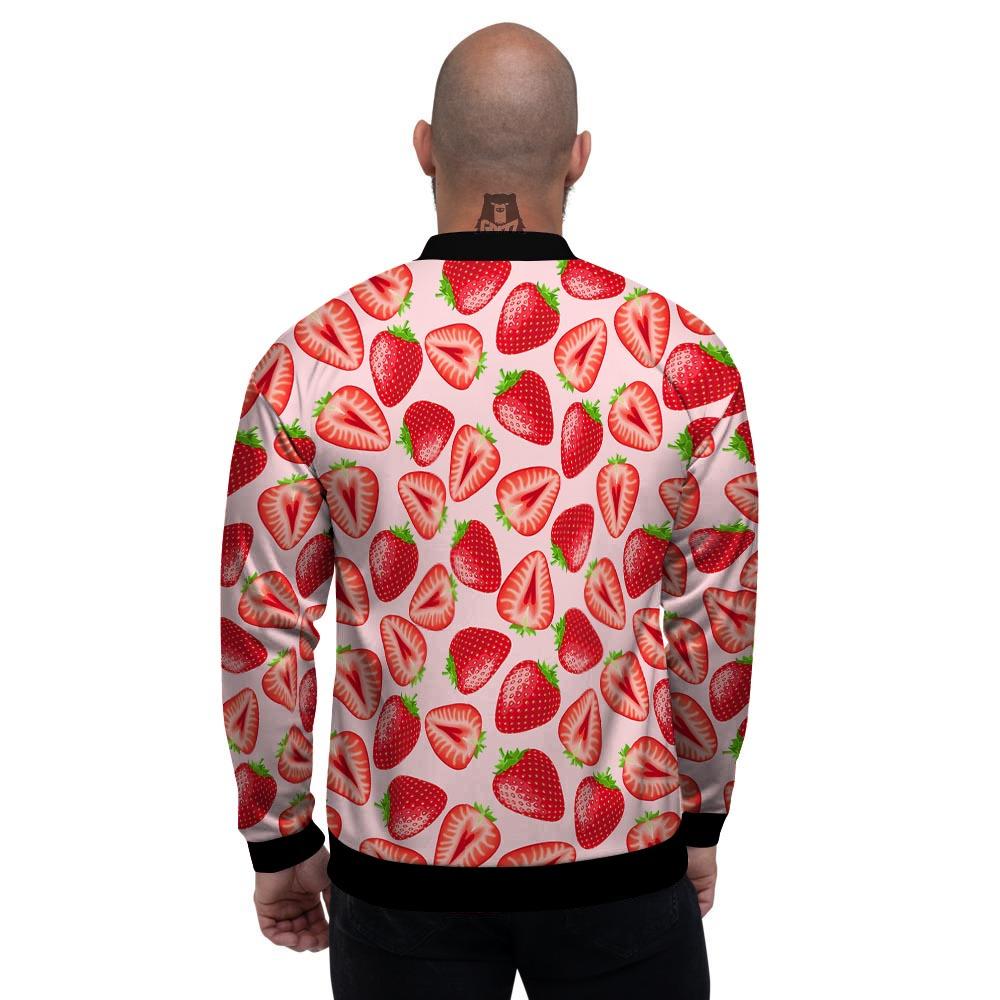 Fruit Strawberry Print Pattern Men's Bomber Jacket-grizzshop