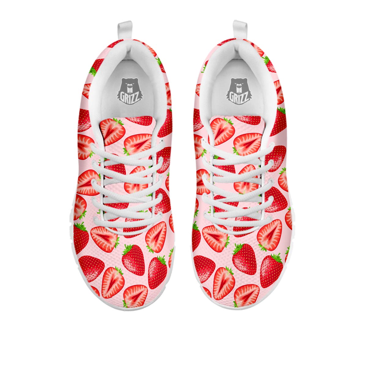 Fruit Strawberry Print Pattern White Sneaker-grizzshop