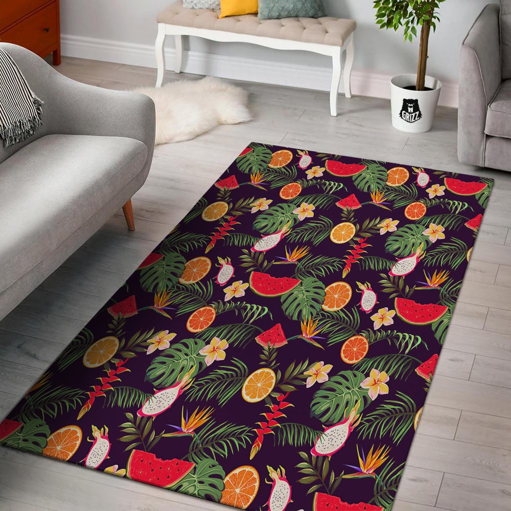 Fruits Tropical Print Pattern Floor Mat-grizzshop