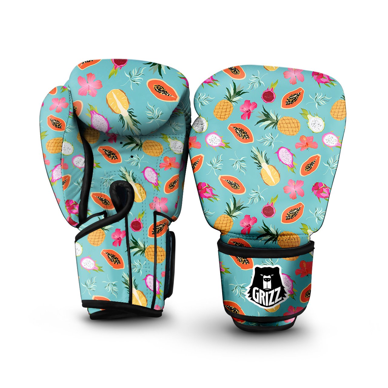 Hawaii Leaves Pineapple Print Pattern Boxing Gloves