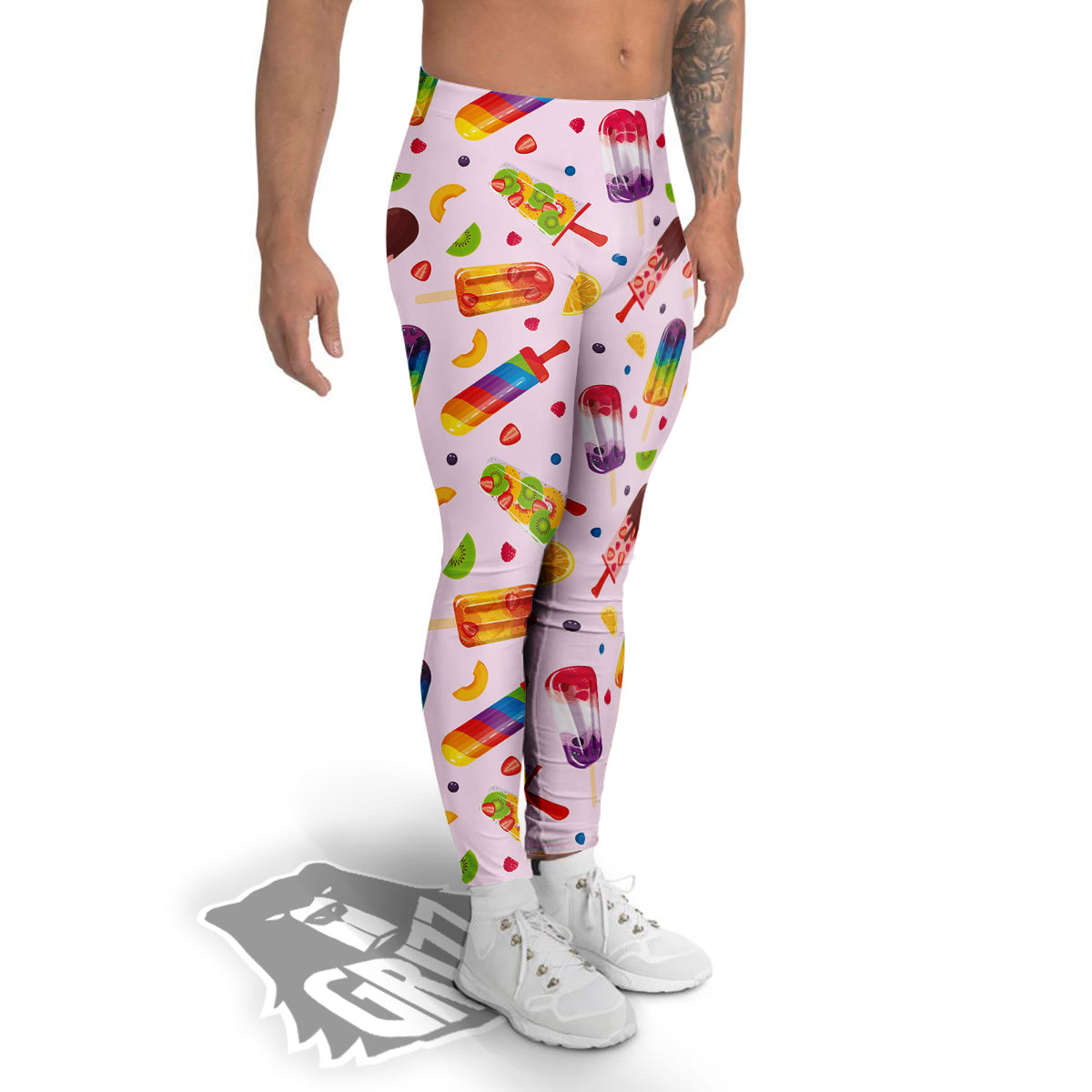 Fruity Ice Cream Print Pattern Men's Leggings-grizzshop
