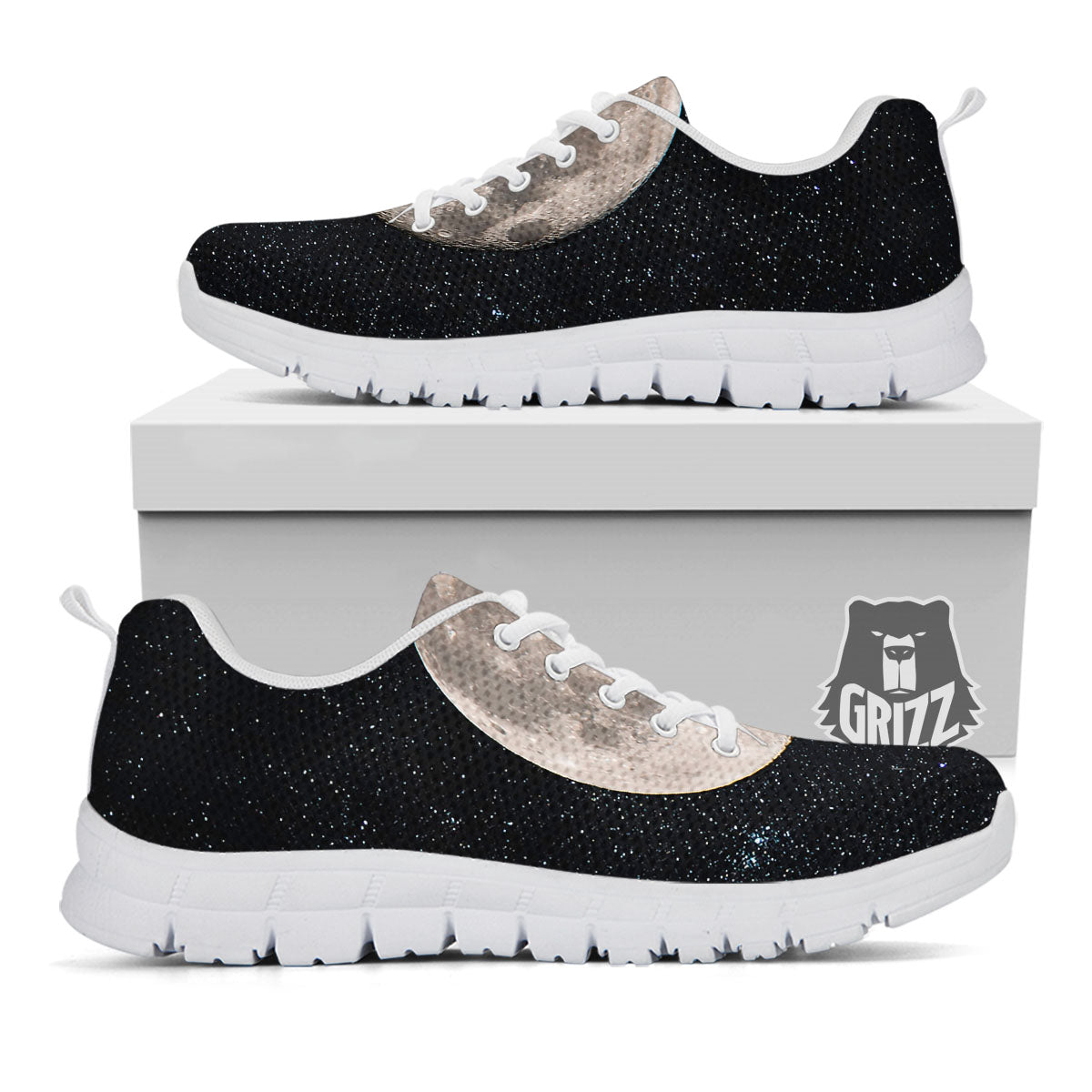 Full Moon Print White Sneaker-grizzshop