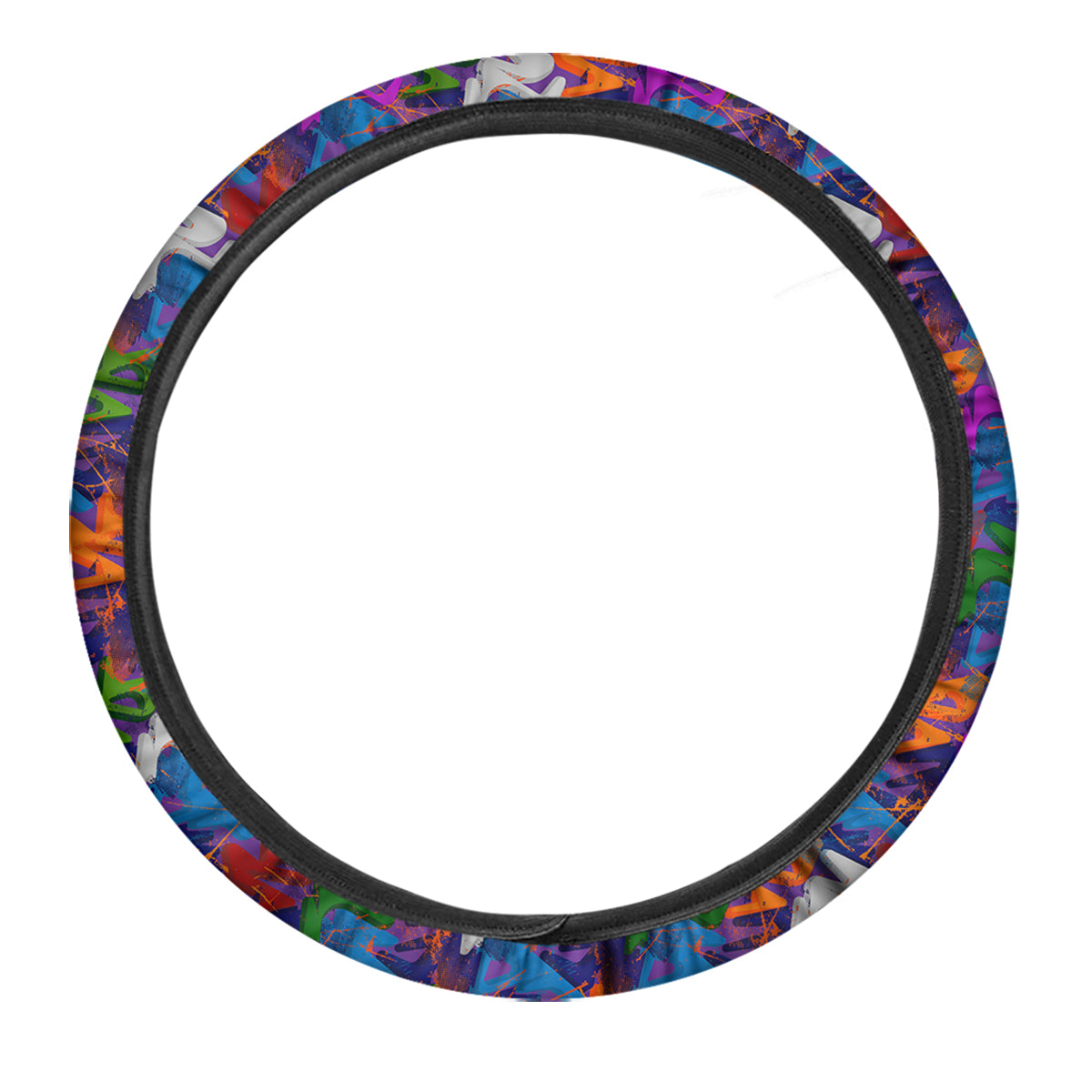 Funky Abstract Print Pattern Car Steering Wheel Cover-grizzshop