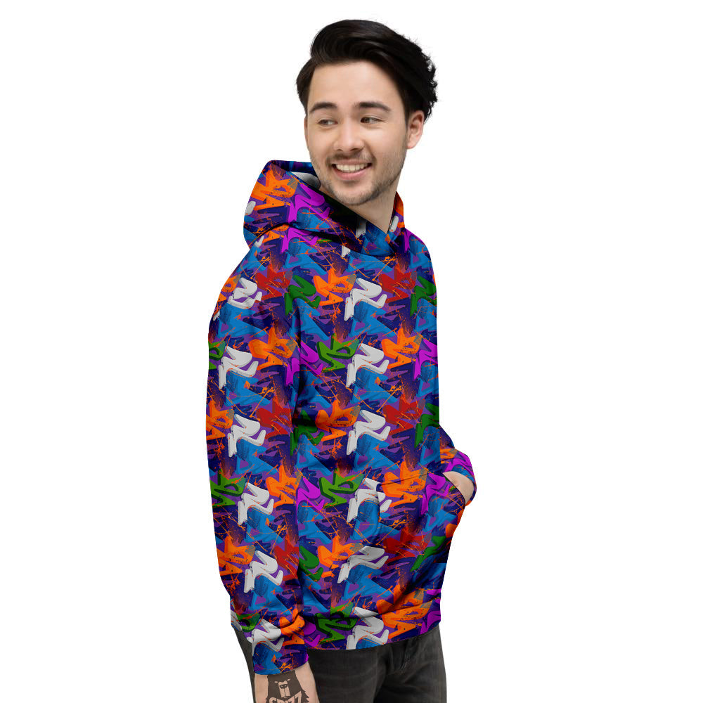 Funky Abstract Print Pattern Men's Hoodie-grizzshop
