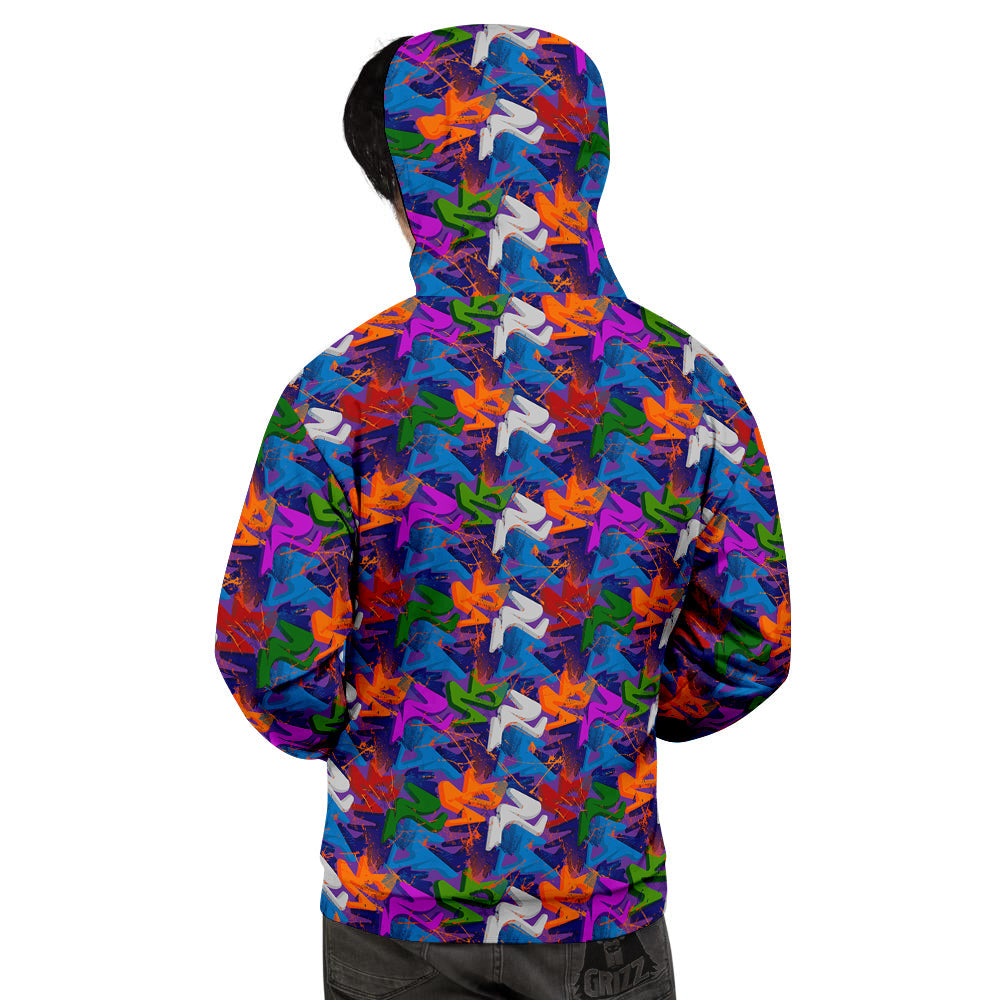 Funky Abstract Print Pattern Men's Hoodie-grizzshop