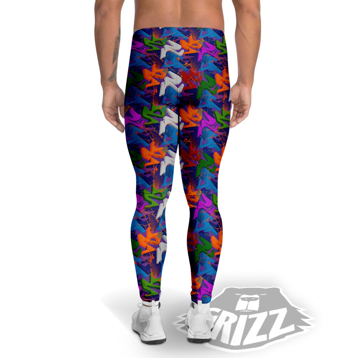 Funky Abstract Print Pattern Men's Leggings-grizzshop
