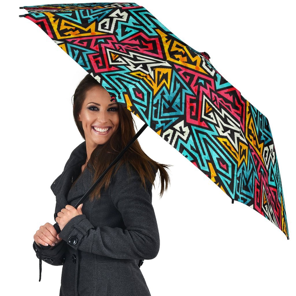 Funky Print Pattern Automatic Foldable Umbrella-grizzshop