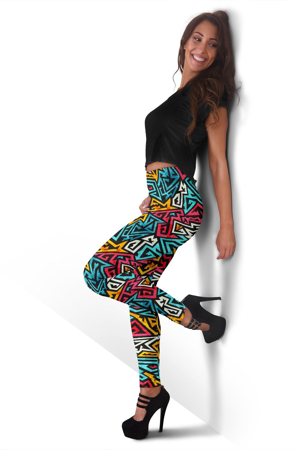 Funky Print Pattern Women Leggings-grizzshop