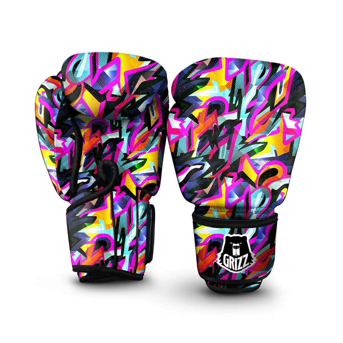 Stained Glass Mosaic Teal Print Boxing Gloves
