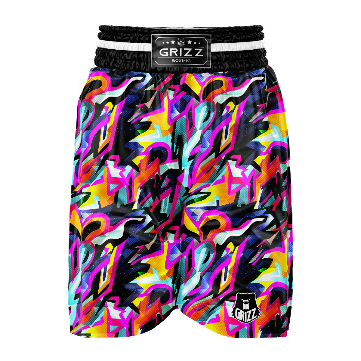 Funky Psychedelic Print Pattern Boxing Shorts-grizzshop