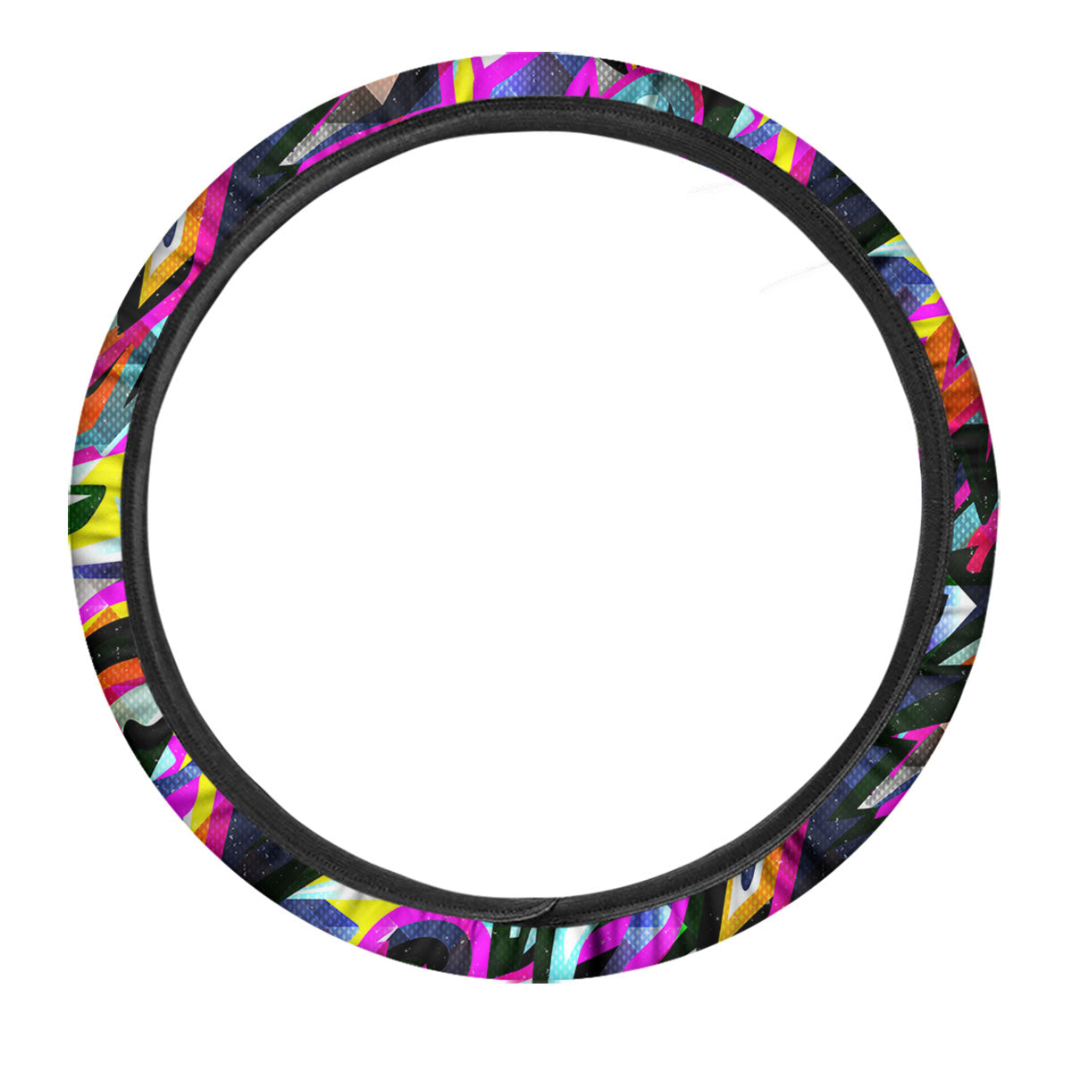 Funky Psychedelic Print Pattern Car Steering Wheel Cover-grizzshop