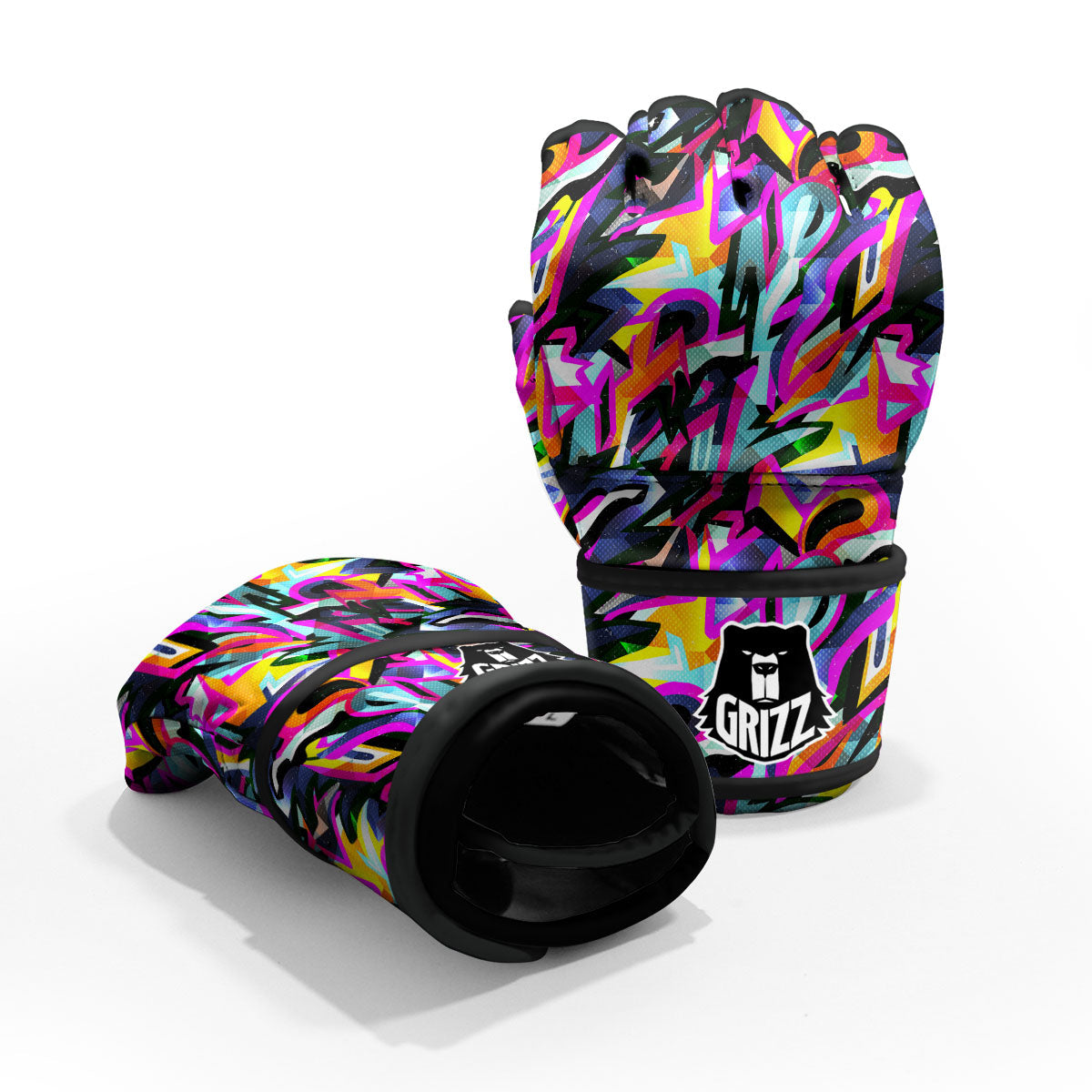 Funky Psychedelic Print Pattern MMA Gloves-grizzshop