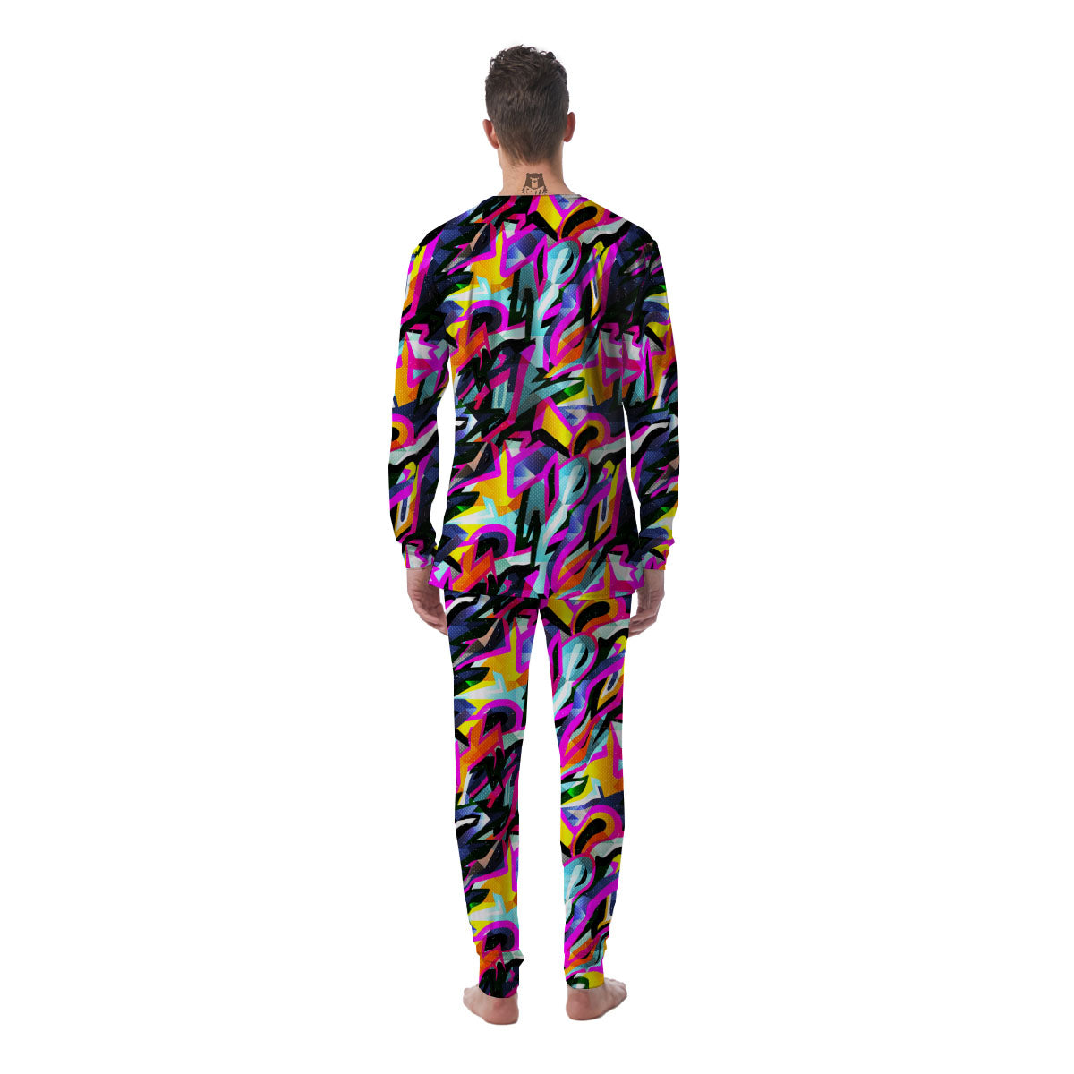 Funky Psychedelic Print Pattern Men's Pajamas-grizzshop