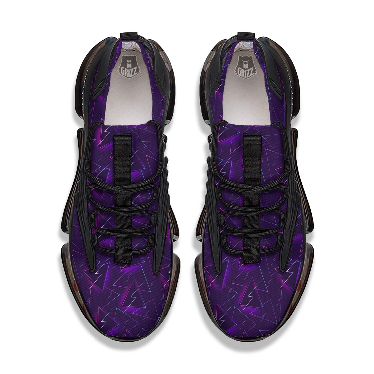 Funky Retro Print Pattern Black Gym Shoes-grizzshop