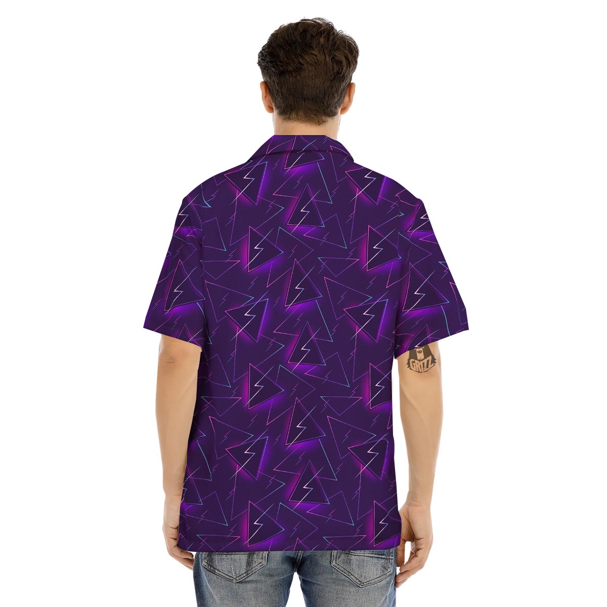 Funky Retro Print Pattern Men's Hawaiian Shirt-grizzshop