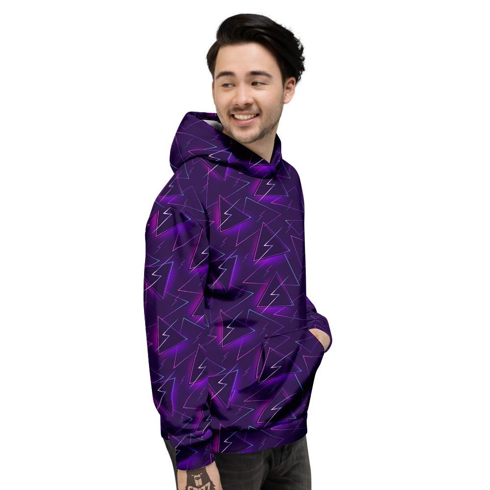 Funky Retro Print Pattern Men's Hoodie-grizzshop