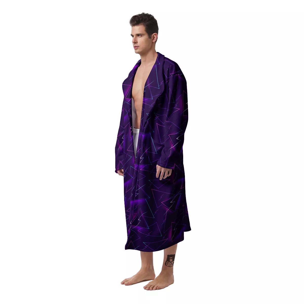Funky Retro Print Pattern Men's Robe-grizzshop
