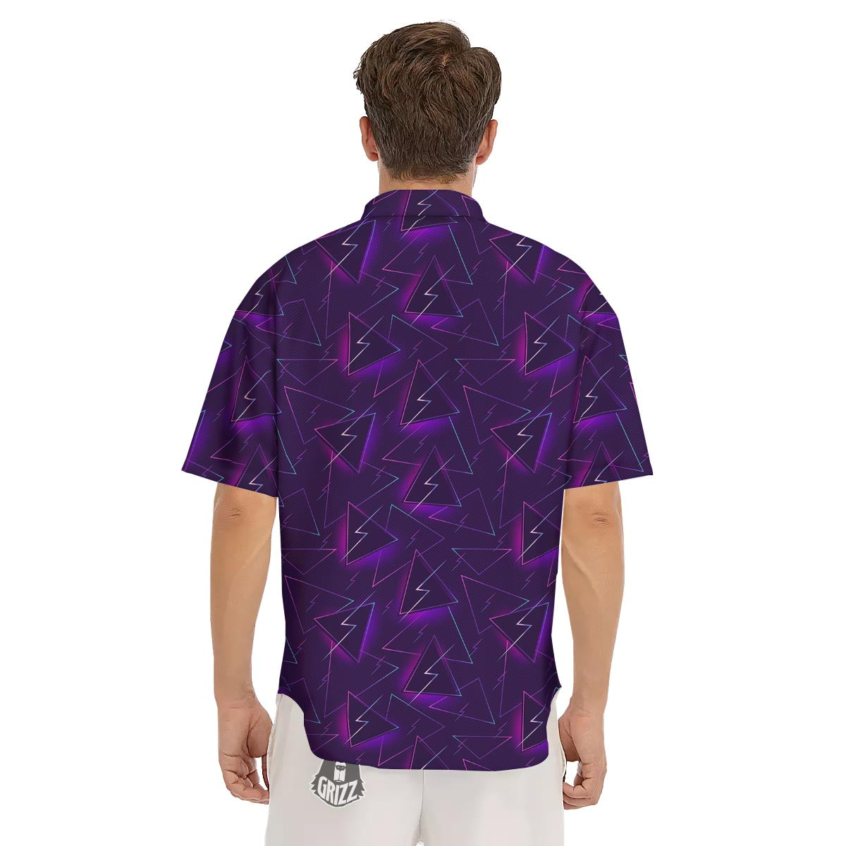 Funky Retro Print Pattern Men's Short Sleeve Shirts-grizzshop