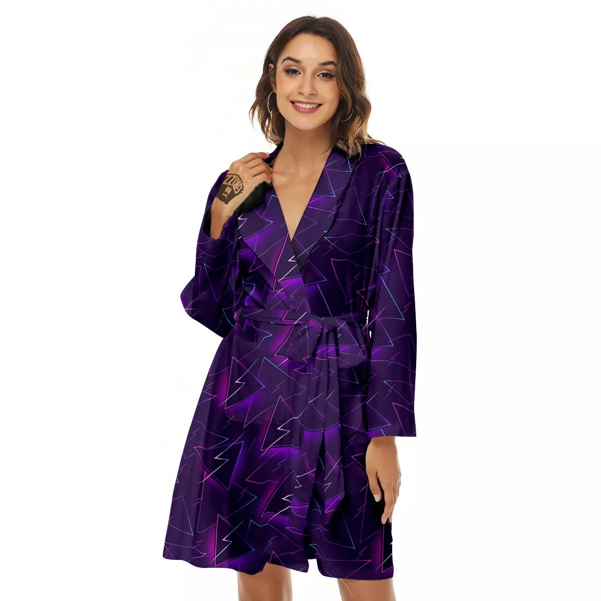 Funky Retro Print Pattern Women's Robe-grizzshop