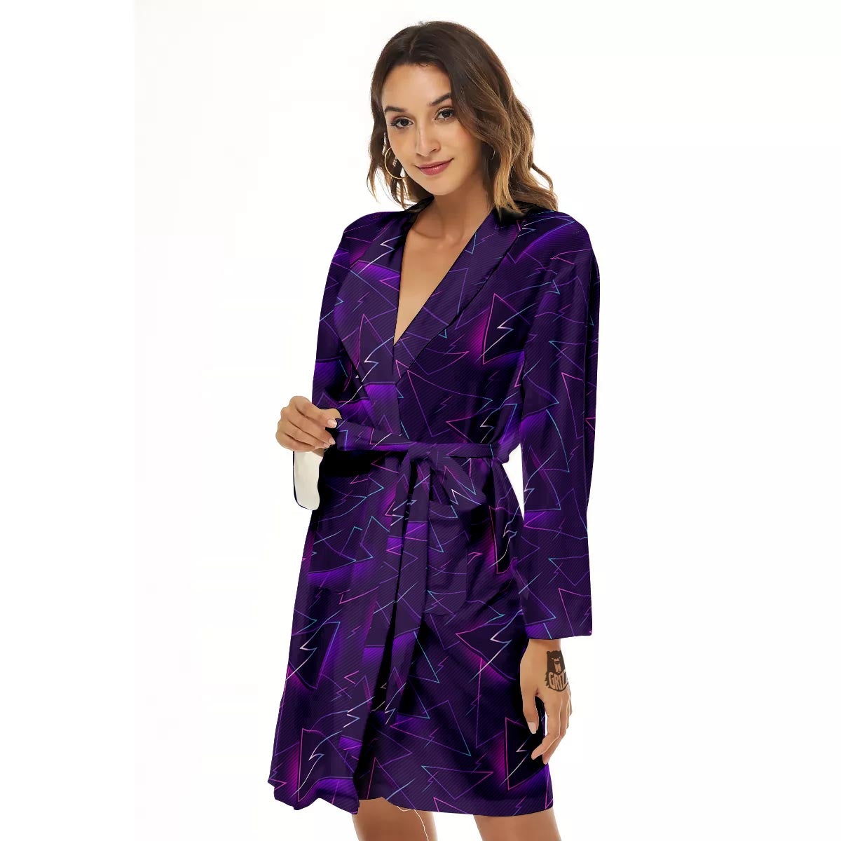 Funky Retro Print Pattern Women's Robe-grizzshop