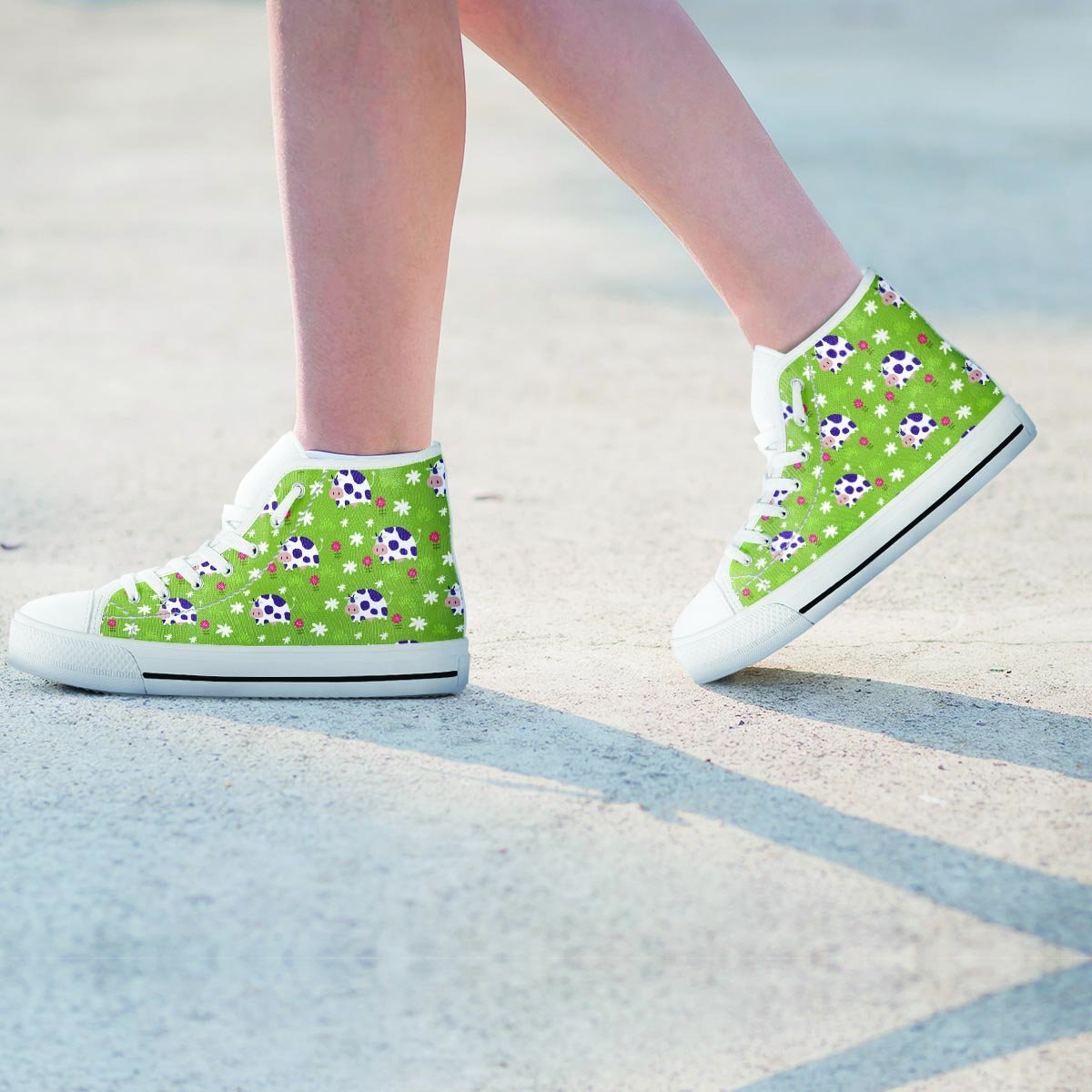 Funny Cow For Kids Women's High Top Shoes-grizzshop