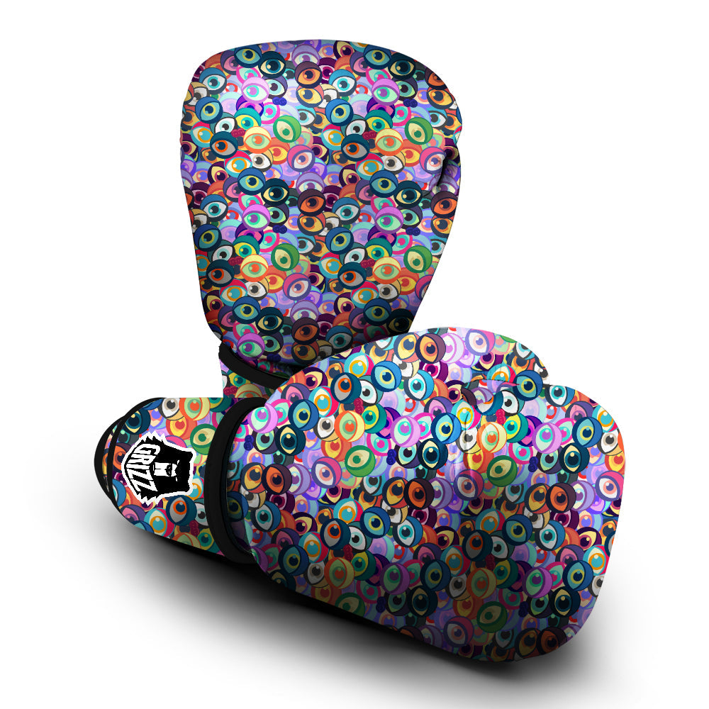 Funny Eyes Colorful Print Pattern Boxing Gloves-grizzshop