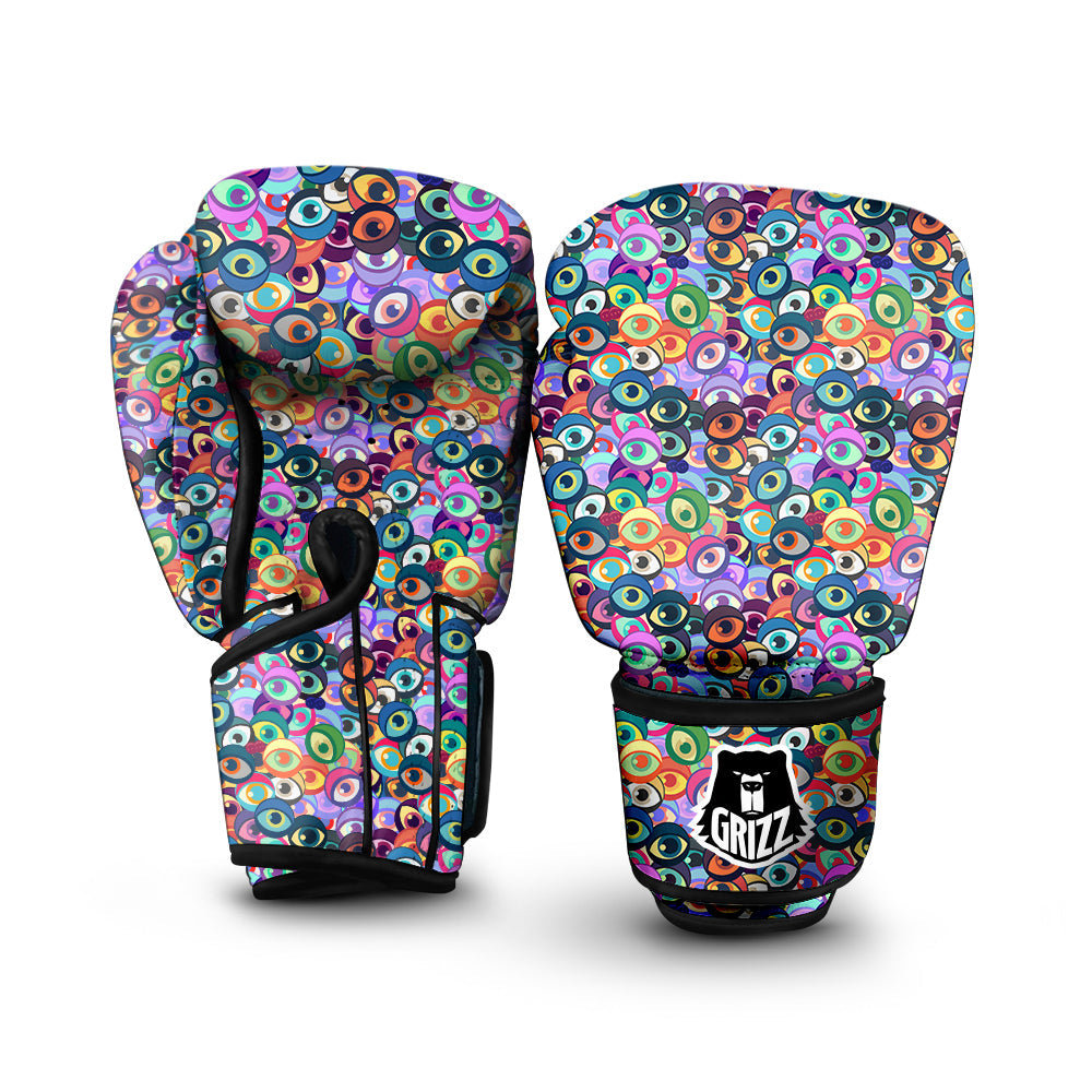 Funny Eyes Colorful Print Pattern Boxing Gloves-grizzshop
