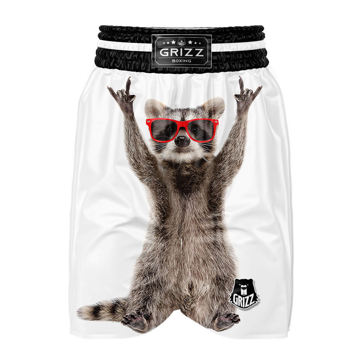 Funny Raccoon Print Boxing Shorts-grizzshop
