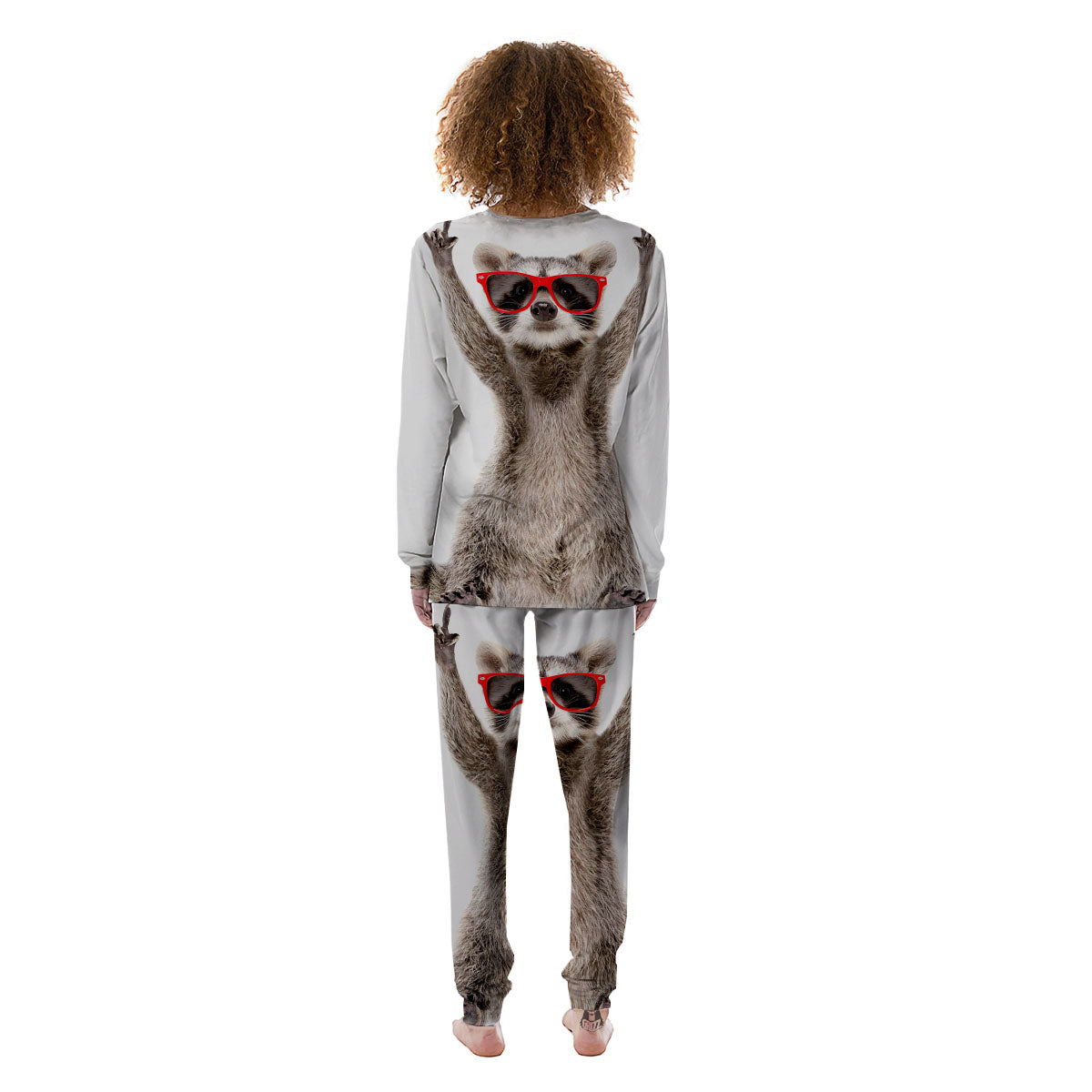 Funny Raccoon Print Women's Pajamas-grizzshop