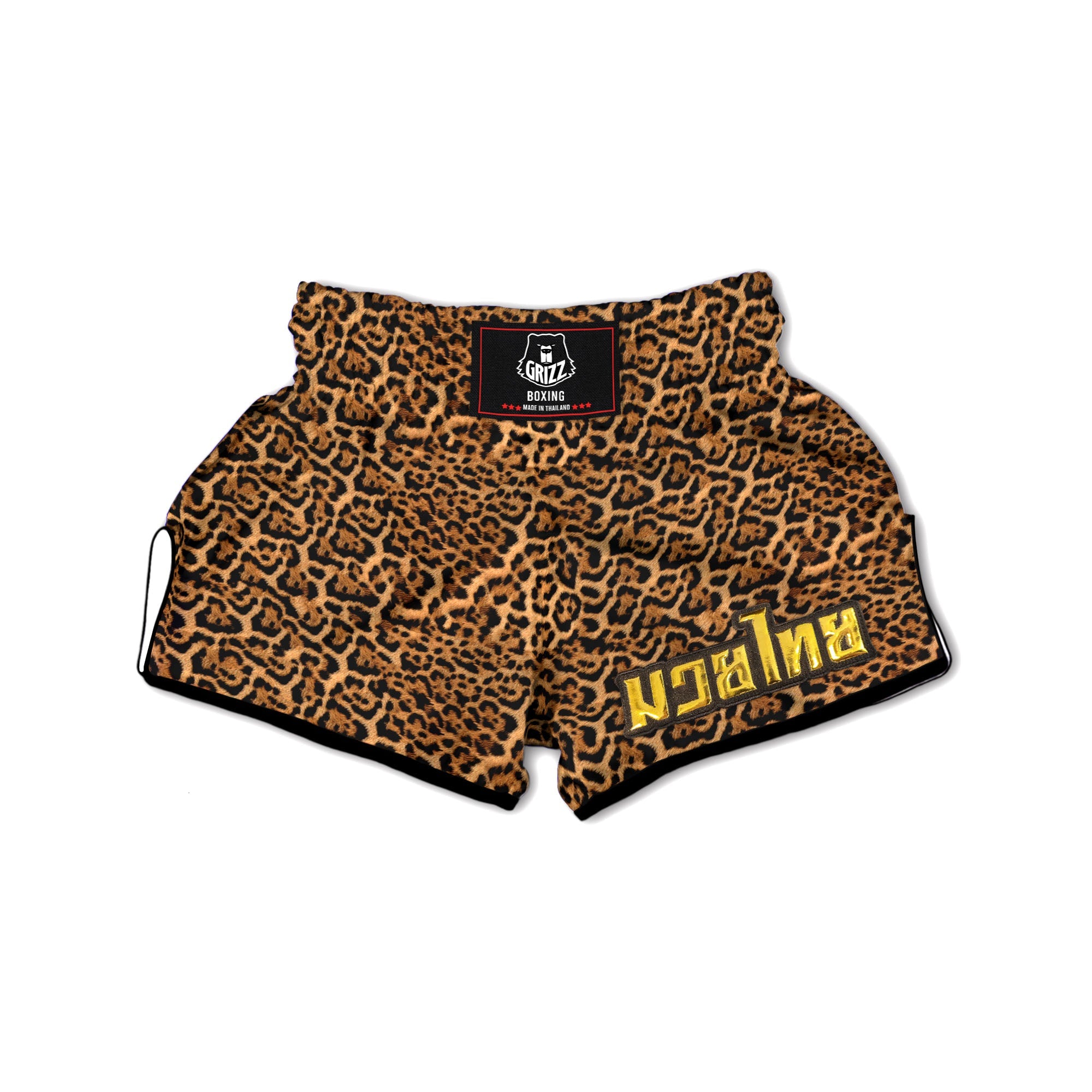 Fur Jaguar Print Pattern Muay Thai Boxing Shorts-grizzshop