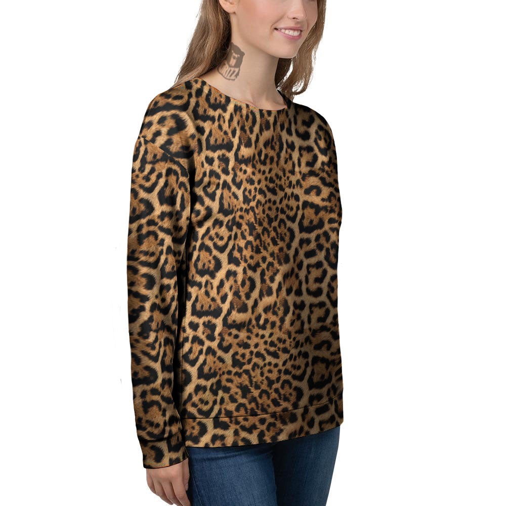 Fur Jaguar Print Pattern Women's Sweatshirt-grizzshop