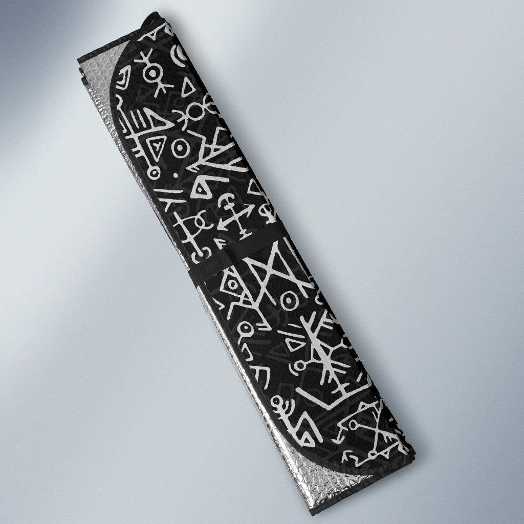 Futhark Norse Runes Scandinavian Viking Pattern Print Car Sun Shade-grizzshop