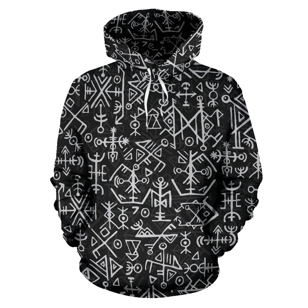 Futhark Norse Runes Scandinavian Viking Pattern Print Women Men Pullover Hoodie-grizzshop