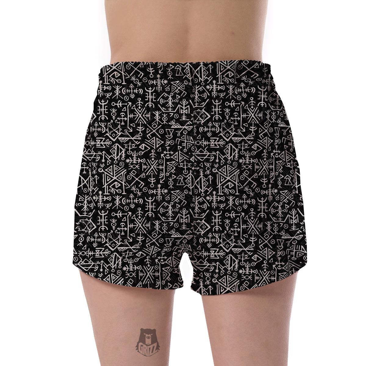 Futhark Norse Runes Scandinavian Viking Pattern Print Women's Shorts-grizzshop